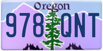 OR license plate 978QNT