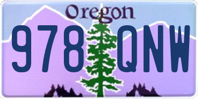 OR license plate 978QNW