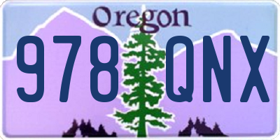 OR license plate 978QNX