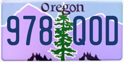 OR license plate 978QOD
