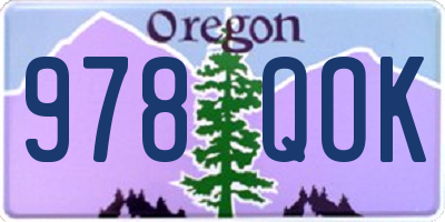 OR license plate 978QOK