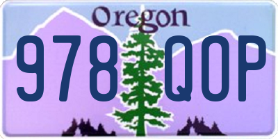 OR license plate 978QOP