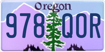 OR license plate 978QOR