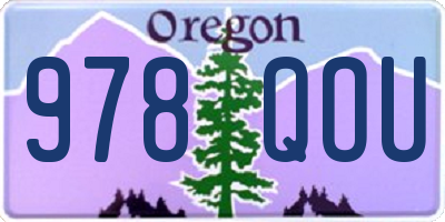 OR license plate 978QOU