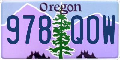 OR license plate 978QOW