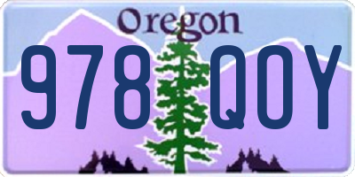OR license plate 978QOY