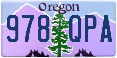 OR license plate 978QPA