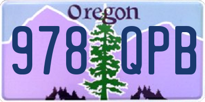 OR license plate 978QPB