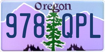 OR license plate 978QPL