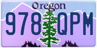 OR license plate 978QPM