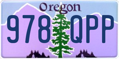 OR license plate 978QPP