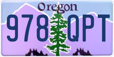 OR license plate 978QPT