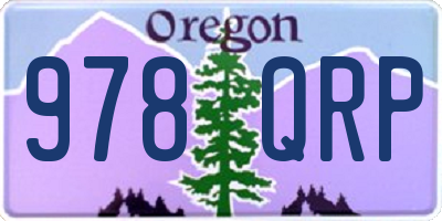 OR license plate 978QRP
