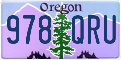 OR license plate 978QRU