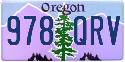 OR license plate 978QRV