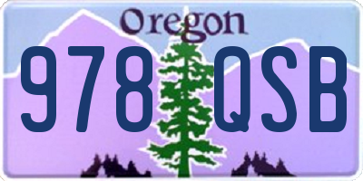 OR license plate 978QSB