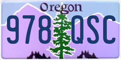OR license plate 978QSC