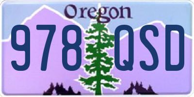 OR license plate 978QSD