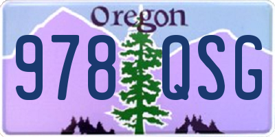 OR license plate 978QSG