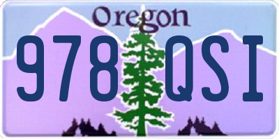 OR license plate 978QSI