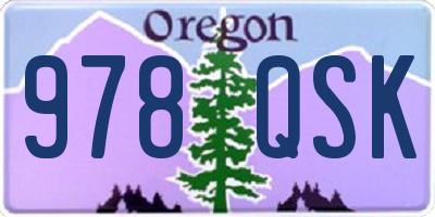OR license plate 978QSK