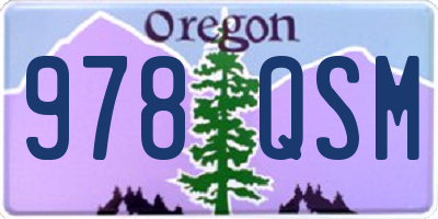 OR license plate 978QSM