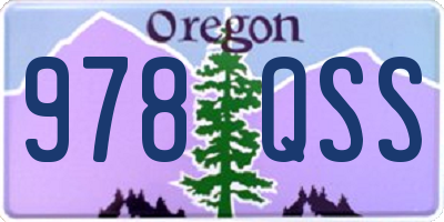 OR license plate 978QSS