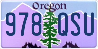 OR license plate 978QSU
