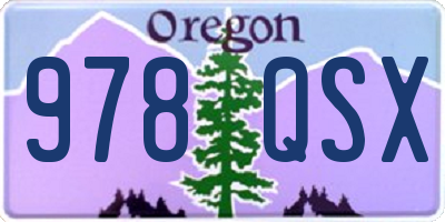 OR license plate 978QSX