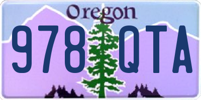 OR license plate 978QTA