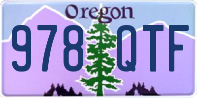 OR license plate 978QTF