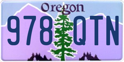 OR license plate 978QTN