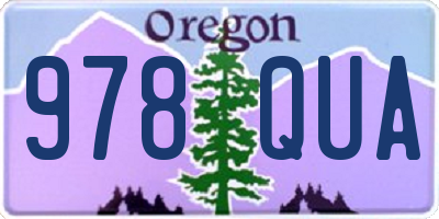 OR license plate 978QUA
