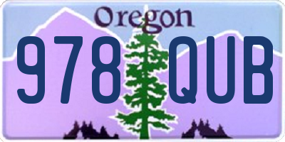 OR license plate 978QUB