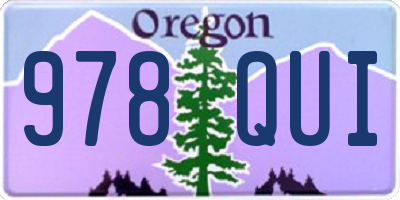 OR license plate 978QUI