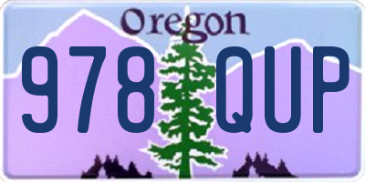 OR license plate 978QUP