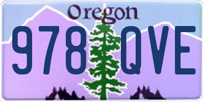 OR license plate 978QVE