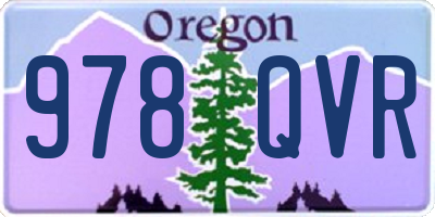 OR license plate 978QVR