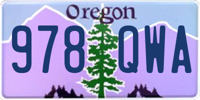 OR license plate 978QWA