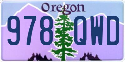 OR license plate 978QWD
