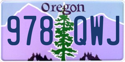 OR license plate 978QWJ