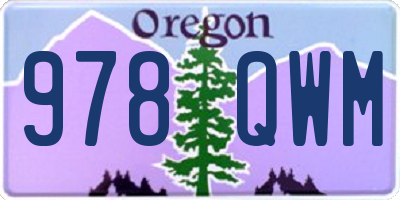 OR license plate 978QWM
