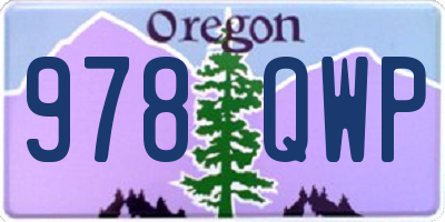 OR license plate 978QWP
