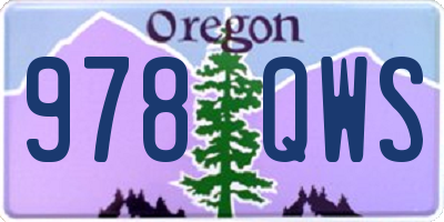 OR license plate 978QWS