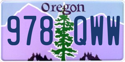OR license plate 978QWW