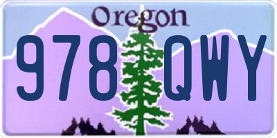 OR license plate 978QWY