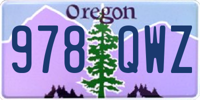 OR license plate 978QWZ