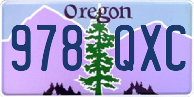 OR license plate 978QXC