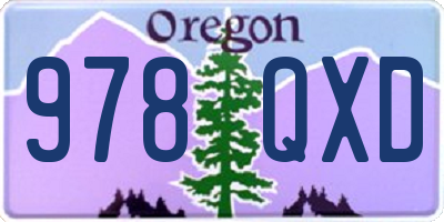 OR license plate 978QXD