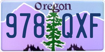 OR license plate 978QXF